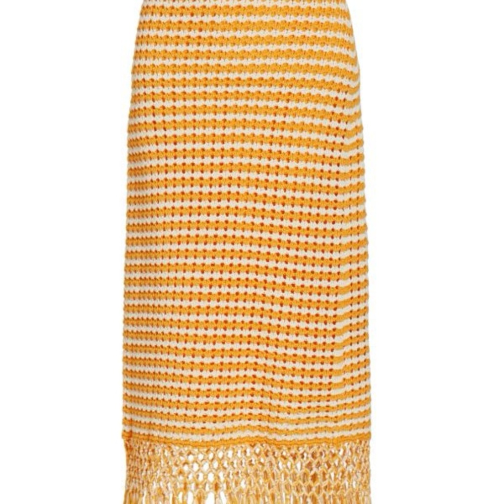 10 Crosby Derek Lam Mustard Crochet Midi Skirt